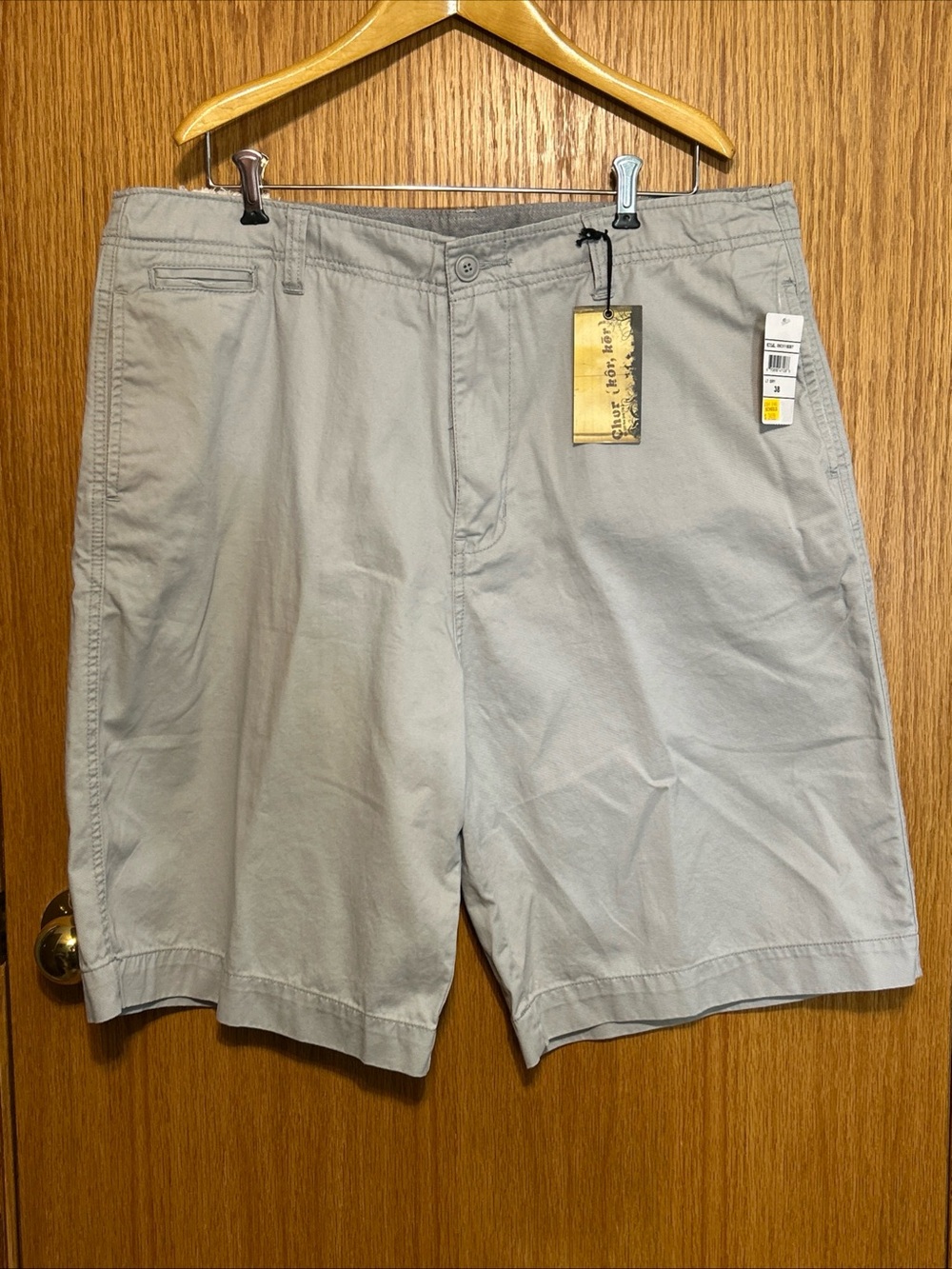 Chor Shorts Mens 38 Actual 40 Chino Flat‎ Front Gray Cotton